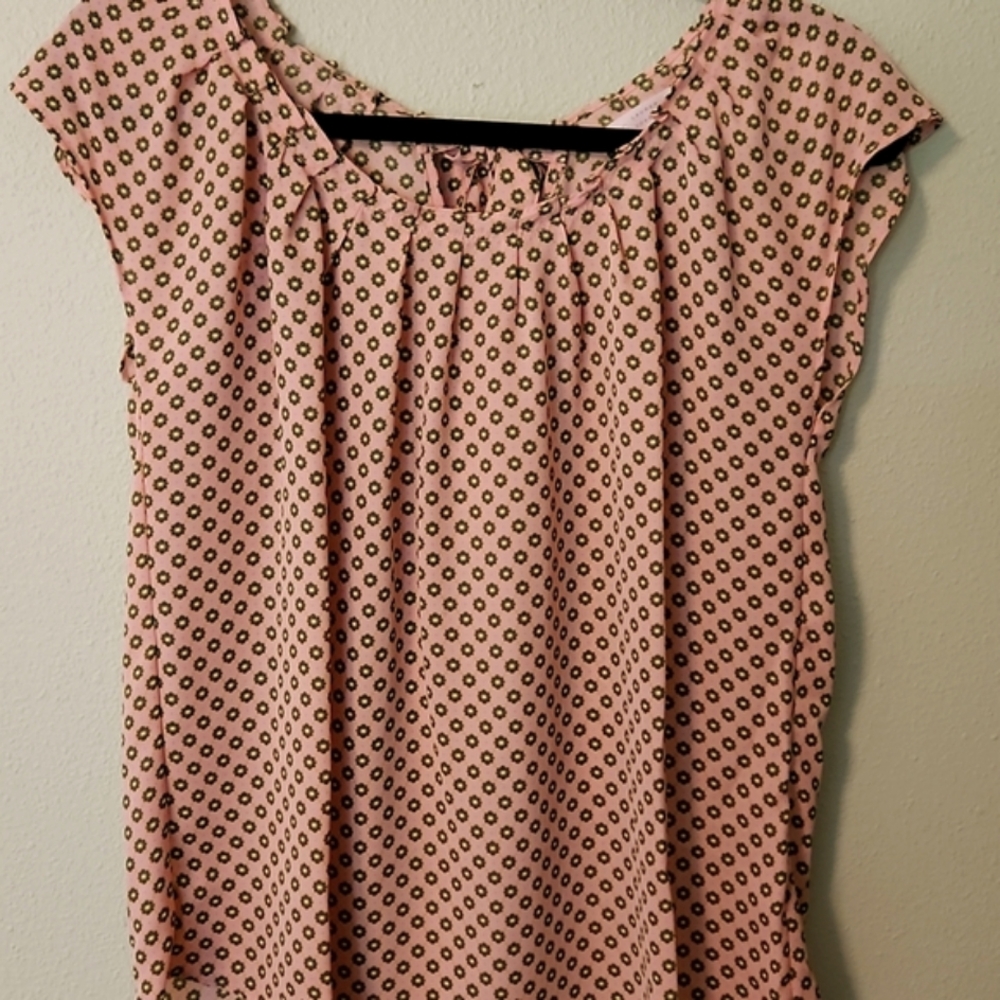 Lauren Conrad top in Pink with little green flowers.